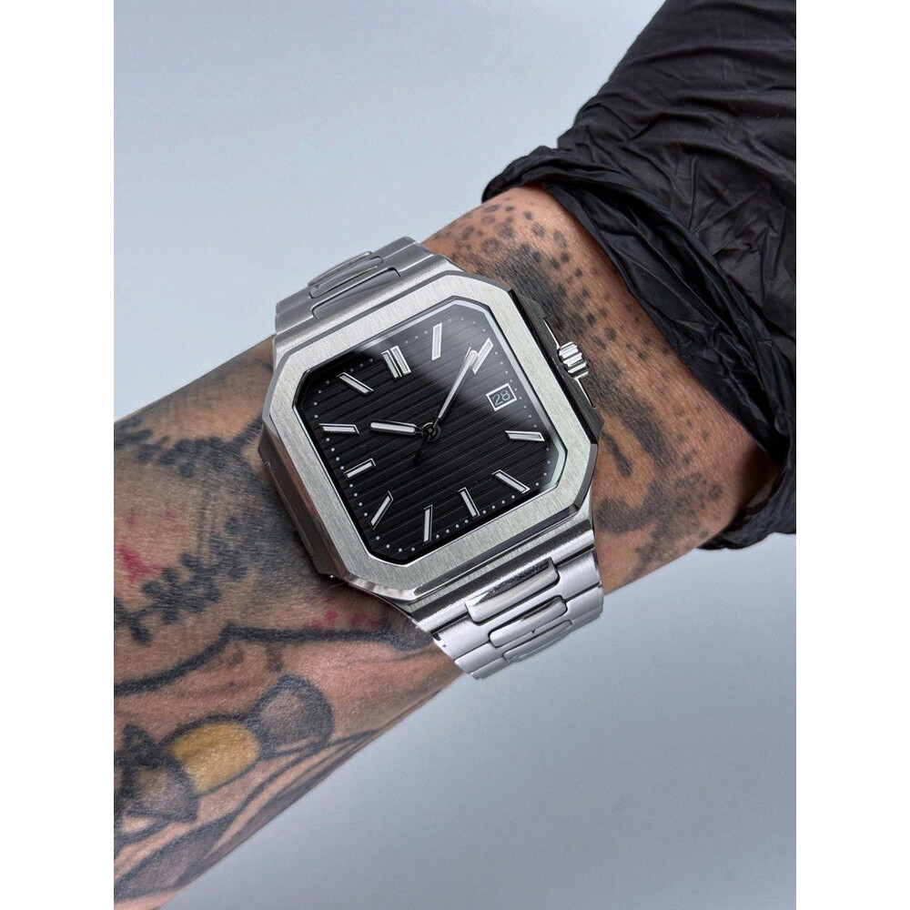 Custom Seiko Mod • No Logo Black Cubitus Automatic • 44mm